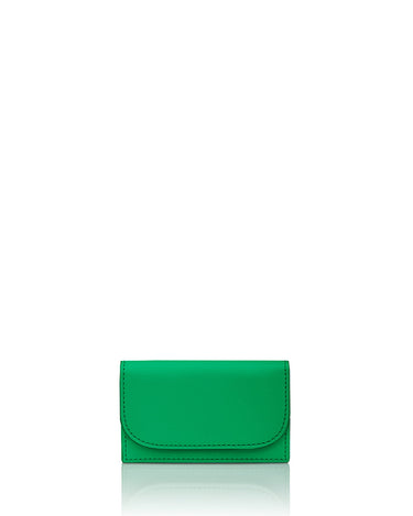 Julian Petit Kelly Green card case with inside pocket made environmentally conscious material Kayla Fabric