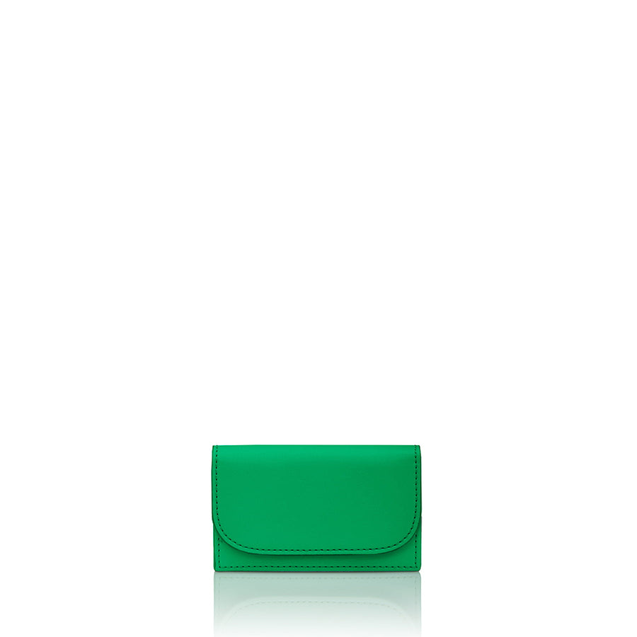 Julian Petit Kelly Green card case with inside pocket made environmentally conscious material Kayla Fabric