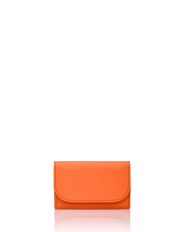 Julian Petit Parrot Orange card case with inside pocket made environmentally conscious material Kayla Fabric