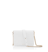 Firefly Daisy white cross-body bag with gold chain and gold Iris Maree logo made environmentally conscious material Kayla Fabric