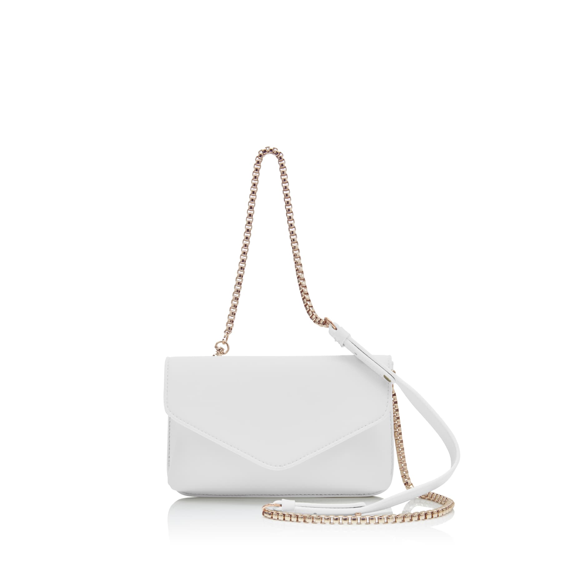 Julian Daisy White cross body bag with Gold chain made from environmentally conscious material Kayla Fabric