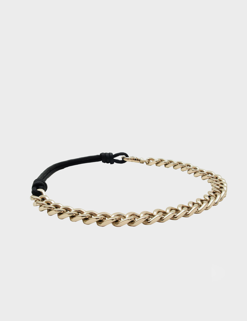 Soft Gold Plated with Black Cord Detail