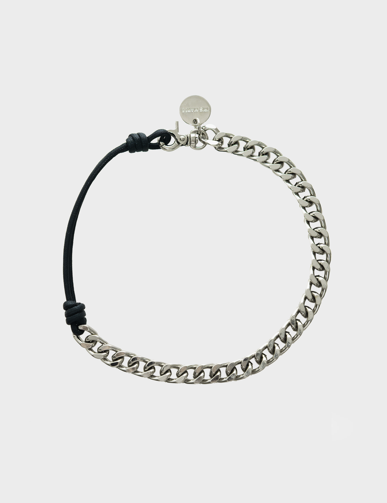 Silver Plated with Black Cord Detail