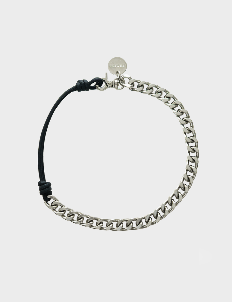 Silver Plated + Black Cord Detail