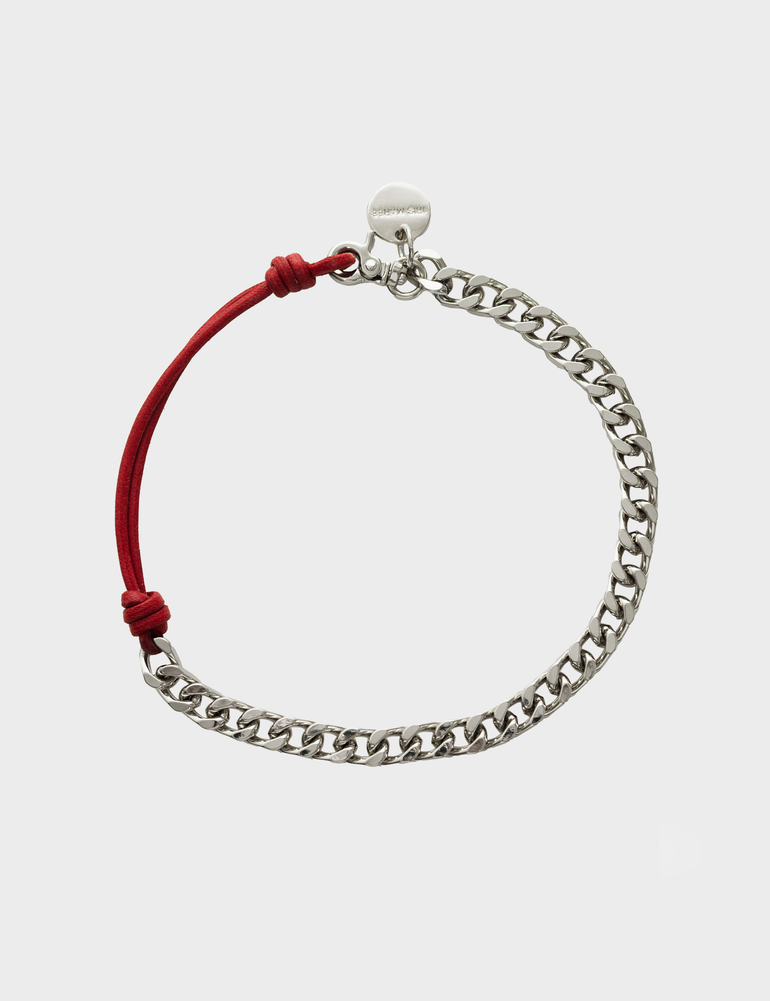 Silver Plated + Red Cord Detail