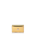 Julian petite Golden Light Metallic with pink and white Iris Maree logo on back side of card case